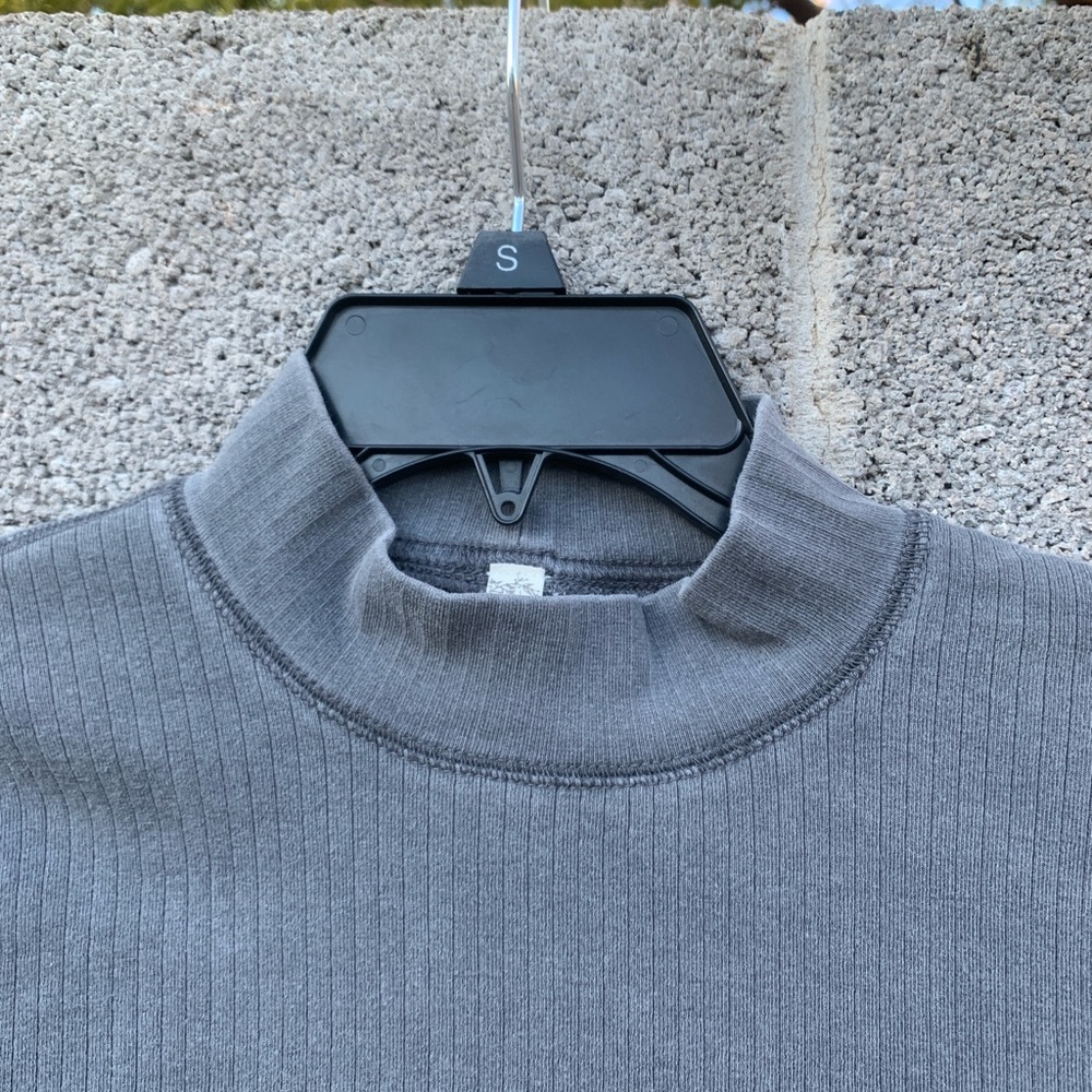 Free People Mock Neck Top Rickie Long Sleeve Grey Haze Size XS Grunge Layering - Picture 7 of 12
